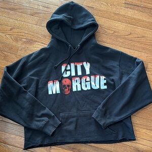 VLONE Black Jacket with Hood and Graphic Design